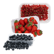 Foto van Blauwe bessen, Hollandse rode bessen of aardbeien
