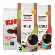 Bio+ of Fairtrade filterkoffie Foto van Bio+ of Fairtrade filterkoffie