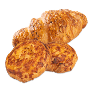 Foto van Ronde kaassuisse of ham-kaas croissant