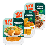Vivera kipsticks, Gouda kaasschnitzels of döner kebab Foto van Vivera kipsticks, Gouda kaasschnitzels of döner kebab