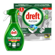 Dreft Platinum vaatwastabs of 3-in-1 power spray Foto van Dreft Platinum vaatwastabs of 3-in-1 power spray