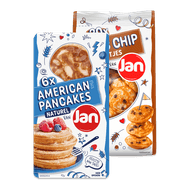 Foto van Jan American pancakes of poffertjes choc chip