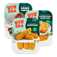 Foto van Vivera kipsticks, Gouda kaasschnitzels of döner kebab