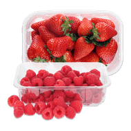 Foto van Frambozen of Hollandse aardbeien