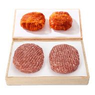 De Vleeschmeesters Quarter pounders of kipburgers met spek Foto van De Vleeschmeesters Quarter pounders of kipburgers met spek