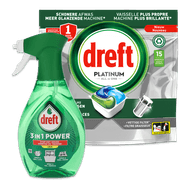 Foto van Dreft Platinum vaatwastabletten of handafwas spray