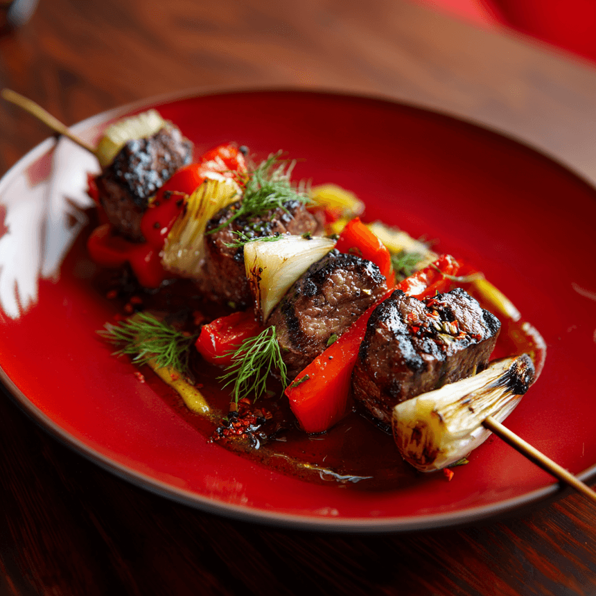 Spies met biefstuk, venkel en rode paprika