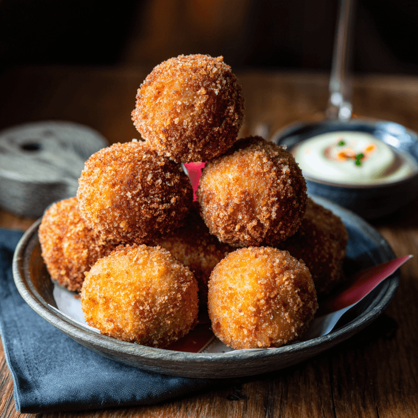 Bitterballen met oranje saus
