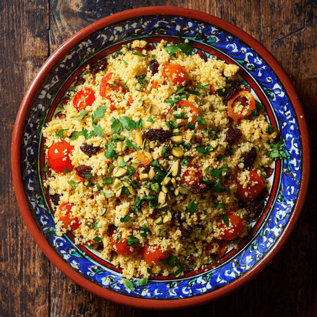 Couscous met rozijnen en pistachenootjes