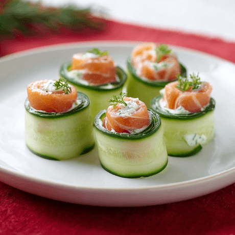 Gerookte zalmrolletjes met roomkaas 