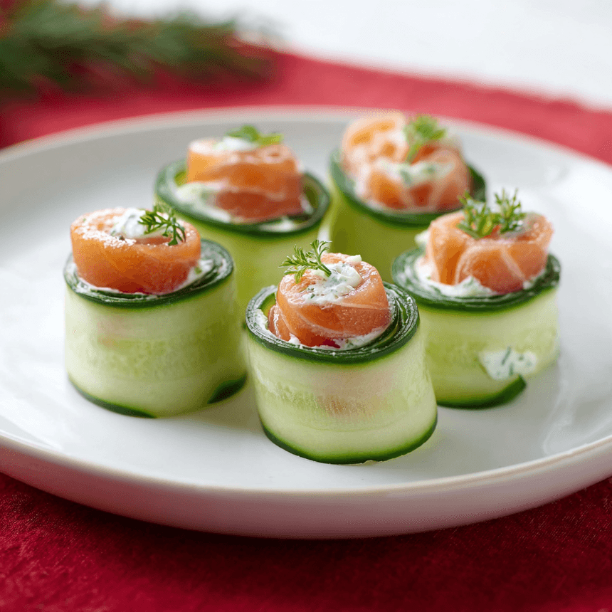 Gerookte zalmrolletjes met roomkaas 