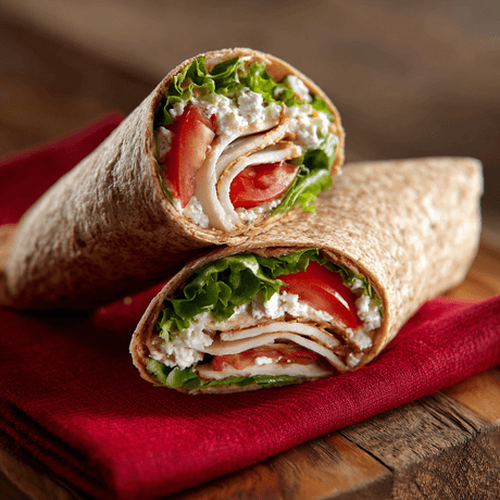Volkoren wraps met kip en cottage cheese