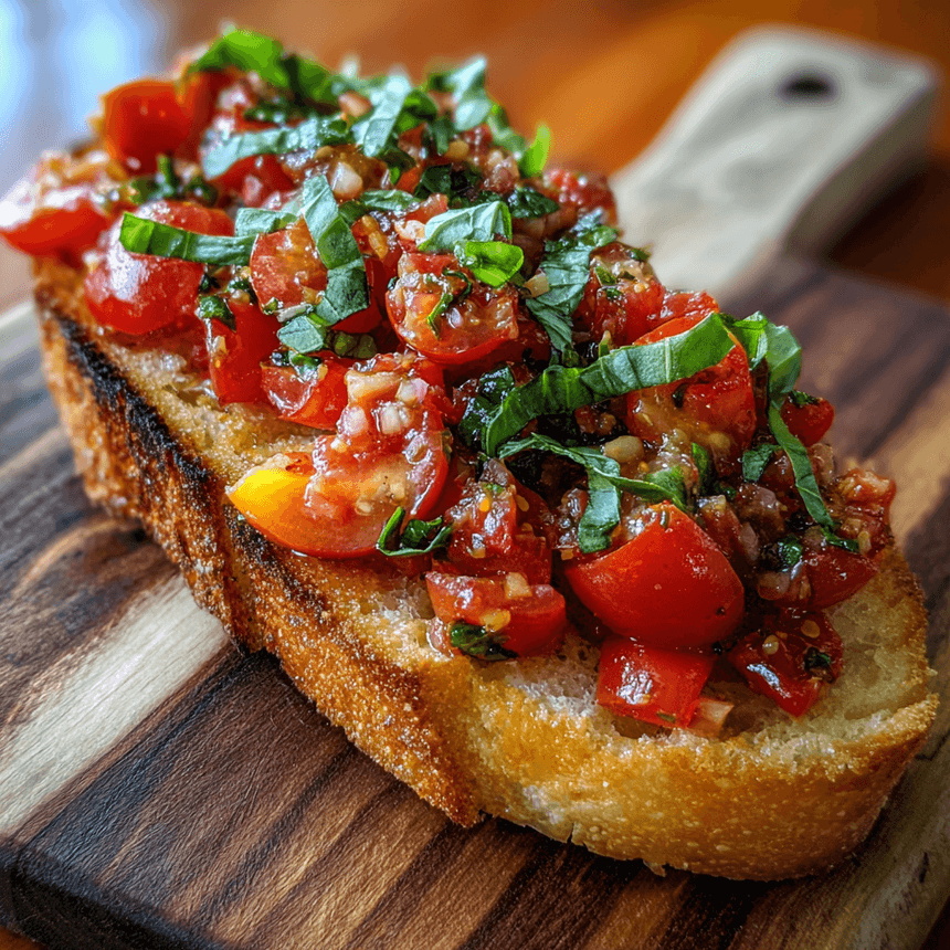 Bruschetta met tomaat en basilicum