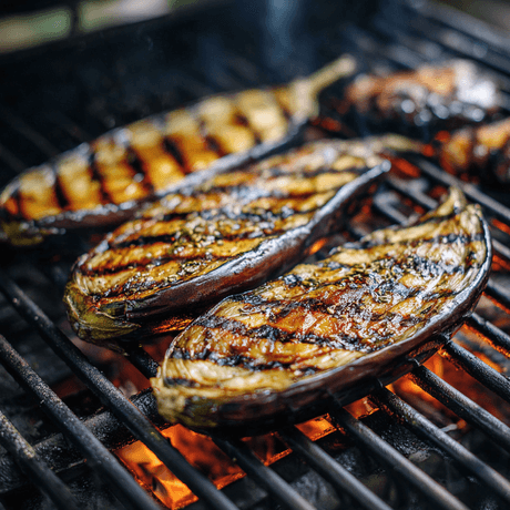 Aubergine van de barbecue