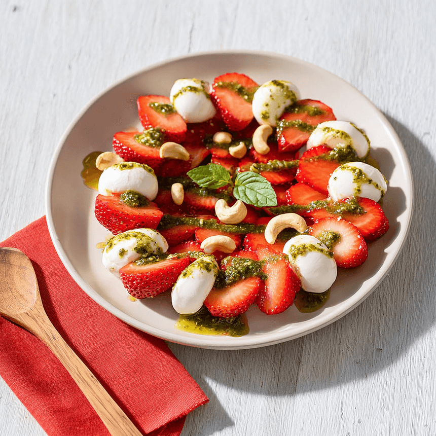Aardbeien caprese